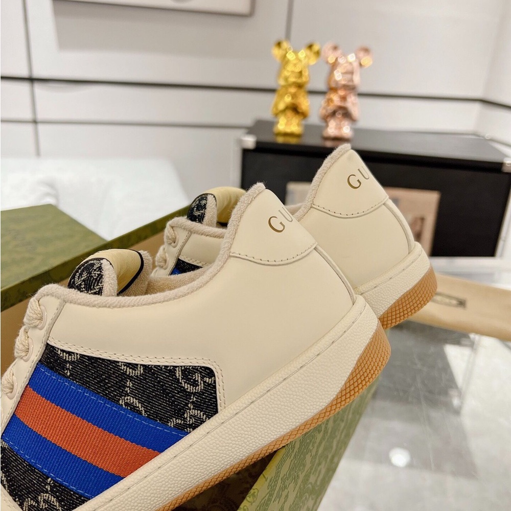 Gucci Cream and Blue Sneakers - Picture 8 of 16